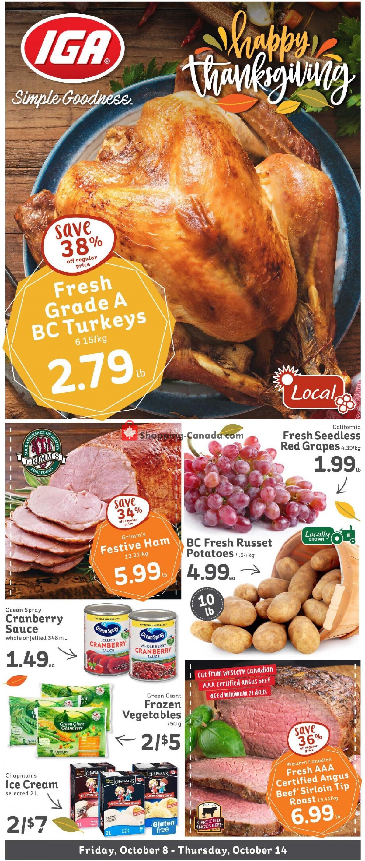 IGA Extra flyer from Friday October 8, 2021 to Thursday October 14, 2021 - page 1