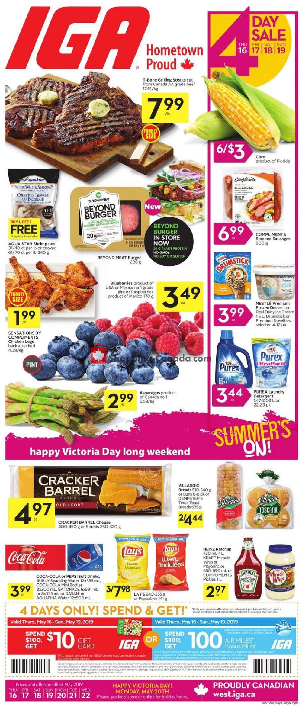 IGA Extra flyer from Thursday May 16, 2019 to Wednesday May 22, 2019 - page 1