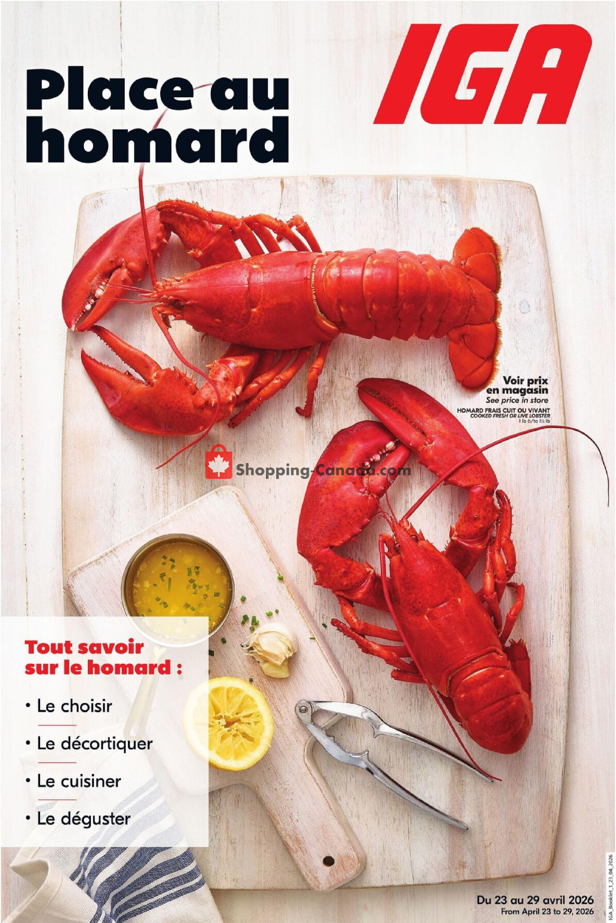 IGA Extra flyer from Thursday April 23, 2026 to Wednesday April 29, 2026 - page 1