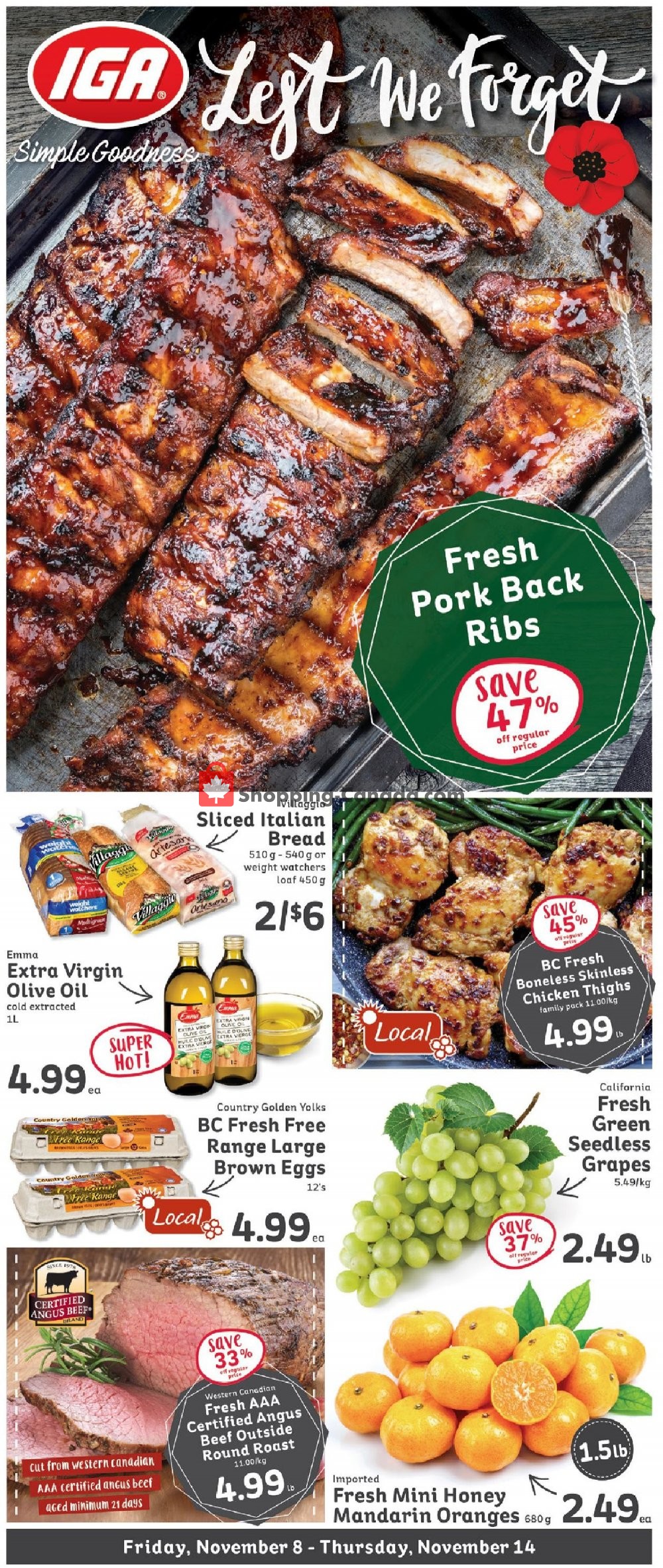 IGA Extra flyer from Friday November 8, 2019 to Thursday November 14, 2019 - page 1
