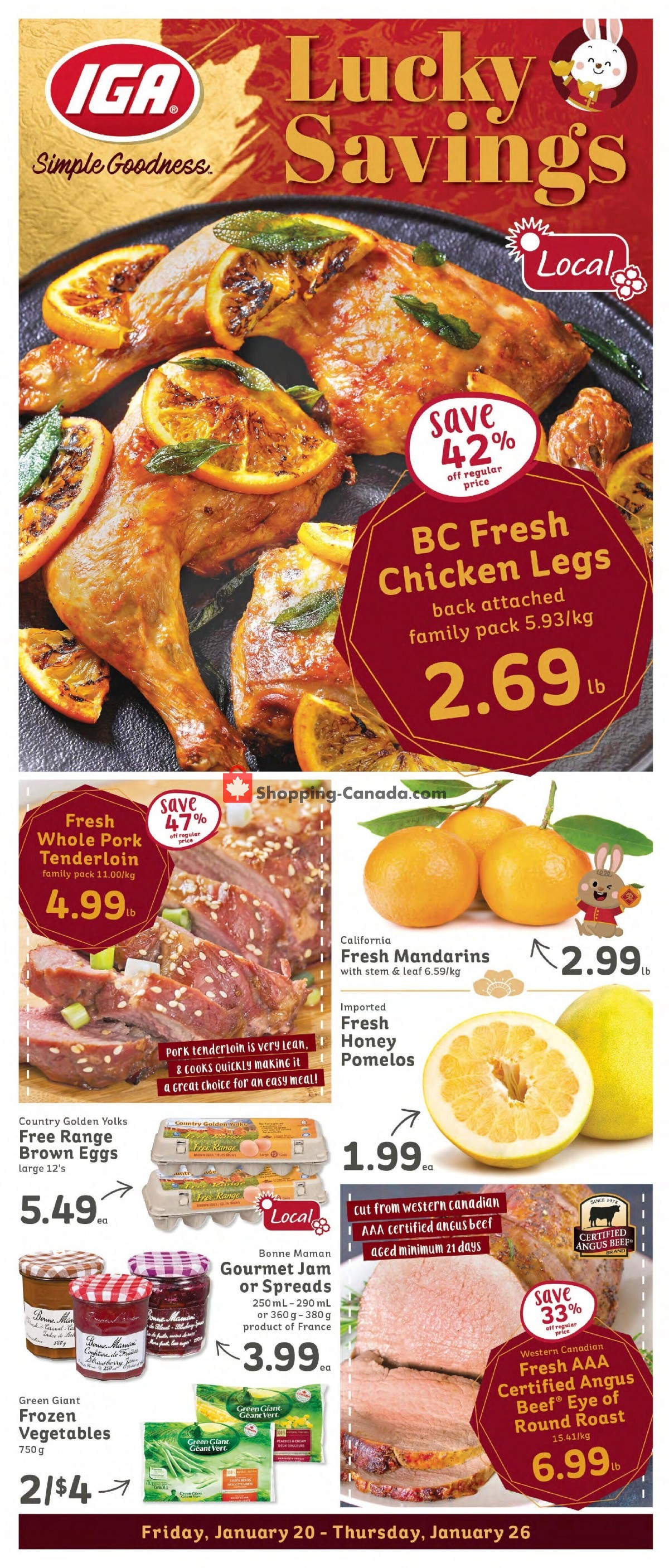 IGA Extra flyer from Friday January 20, 2023 to Thursday January 26, 2023 - page 1