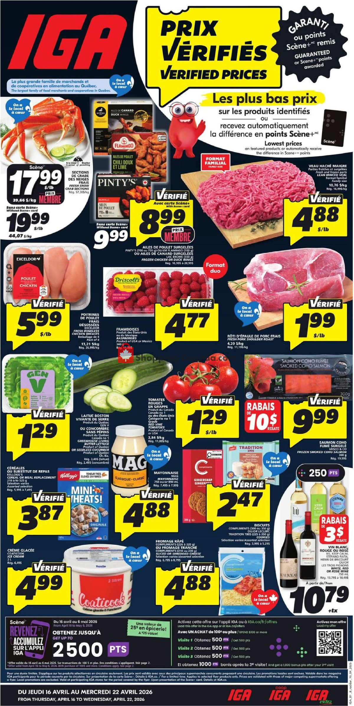 IGA Extra flyer from Thursday April 16, 2026 to Wednesday April 22, 2026 - page 1