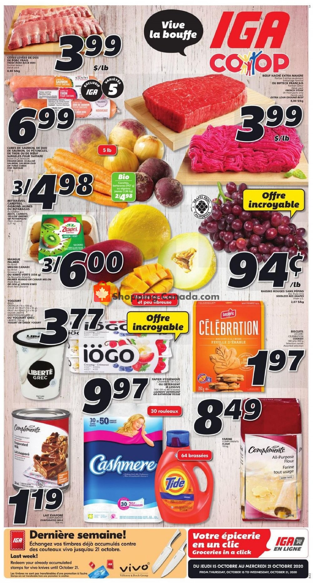 IGA Extra flyer from Thursday October 15, 2020 to Wednesday October 21, 2020 - page 1