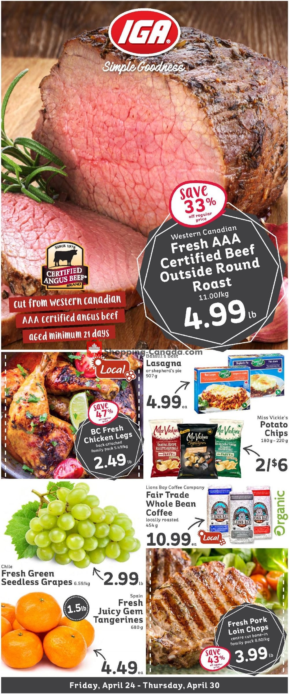 IGA Extra flyer from Friday April 24, 2020 to Thursday April 30, 2020 - page 1