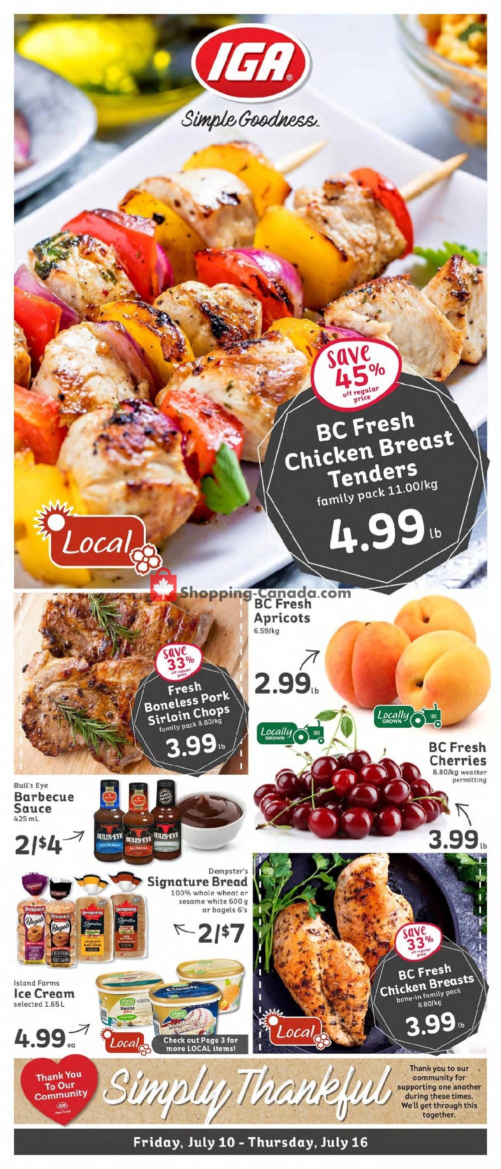 IGA Extra flyer from Friday July 10, 2020 to Thursday July 16, 2020 - page 1