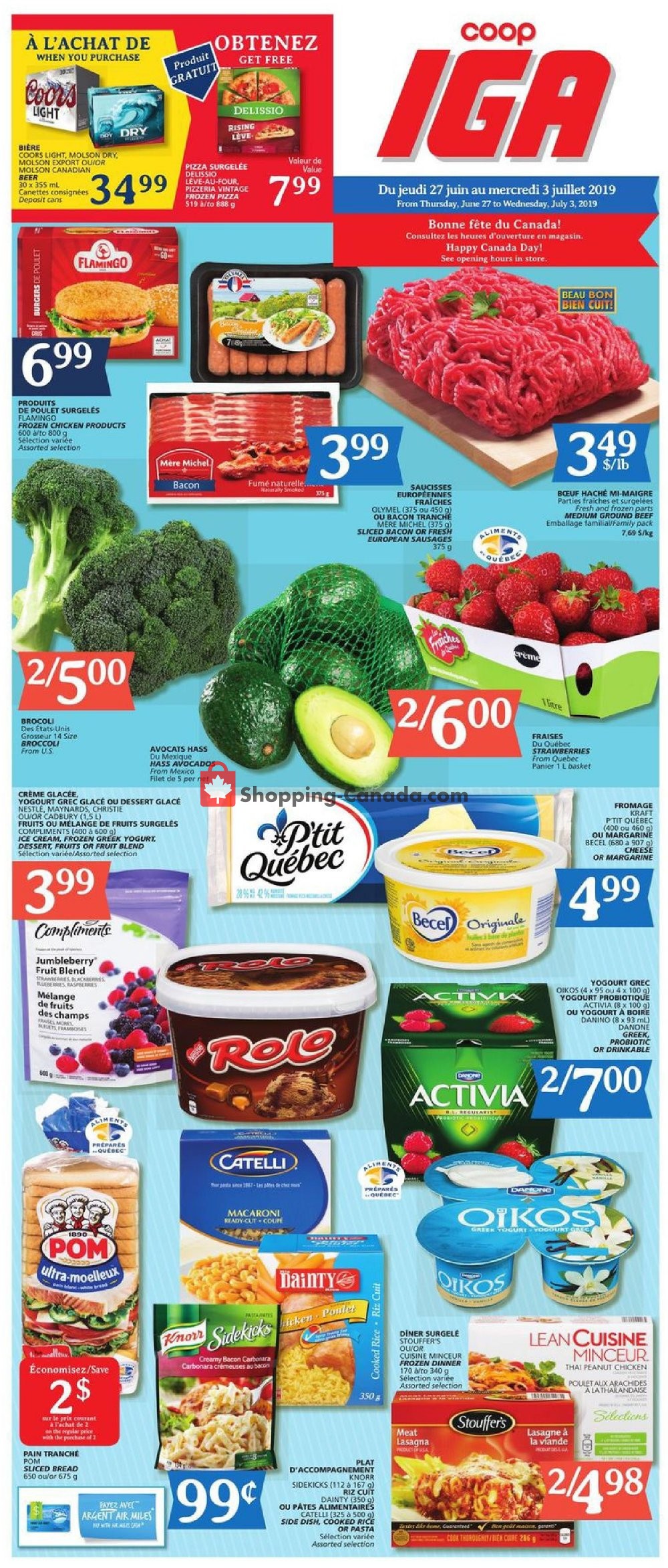 IGA Extra flyer from Thursday June 27, 2019 to Wednesday July 3, 2019 - page 1