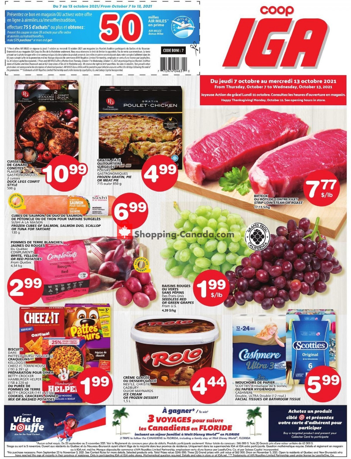 IGA Extra flyer from Thursday October 7, 2021 to Wednesday October 13, 2021 - page 1