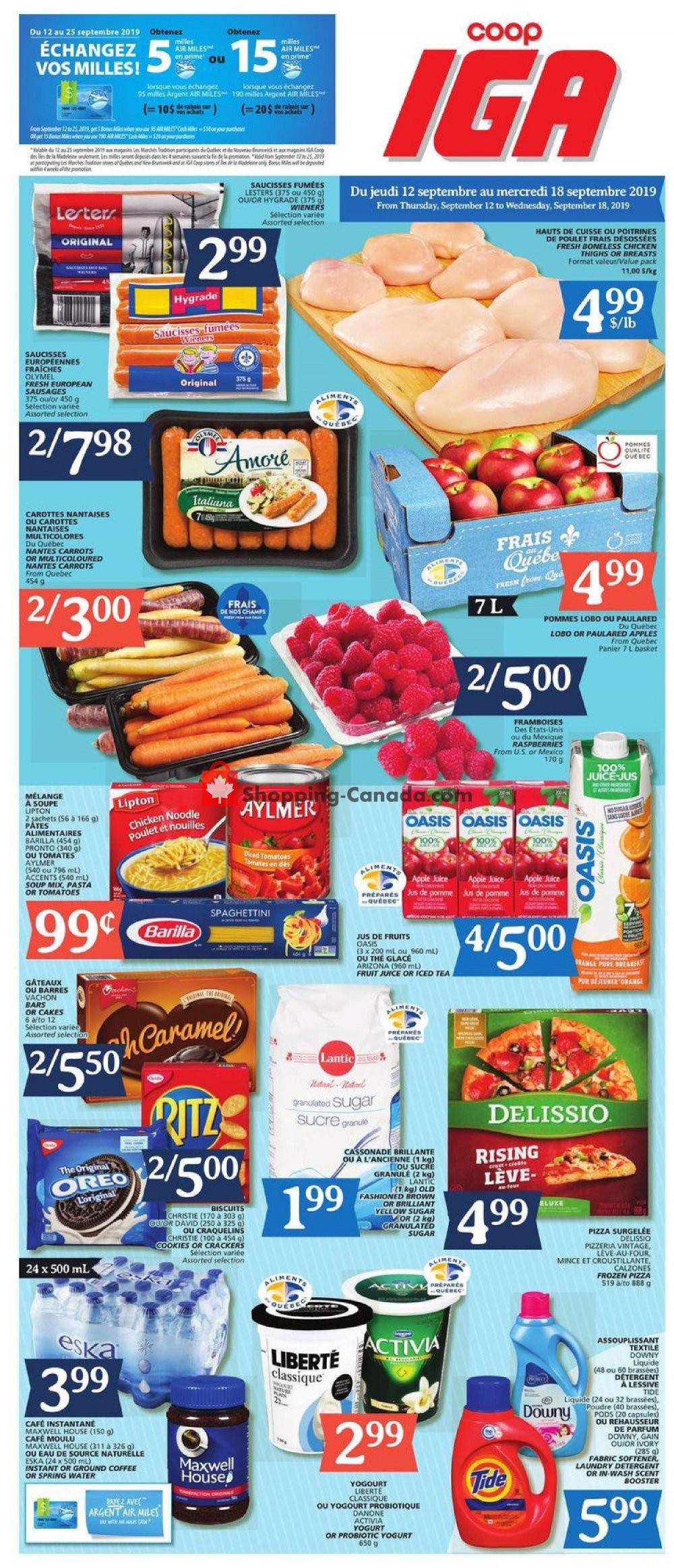 IGA Extra flyer from Thursday September 12, 2019 to Wednesday September 18, 2019 - page 1