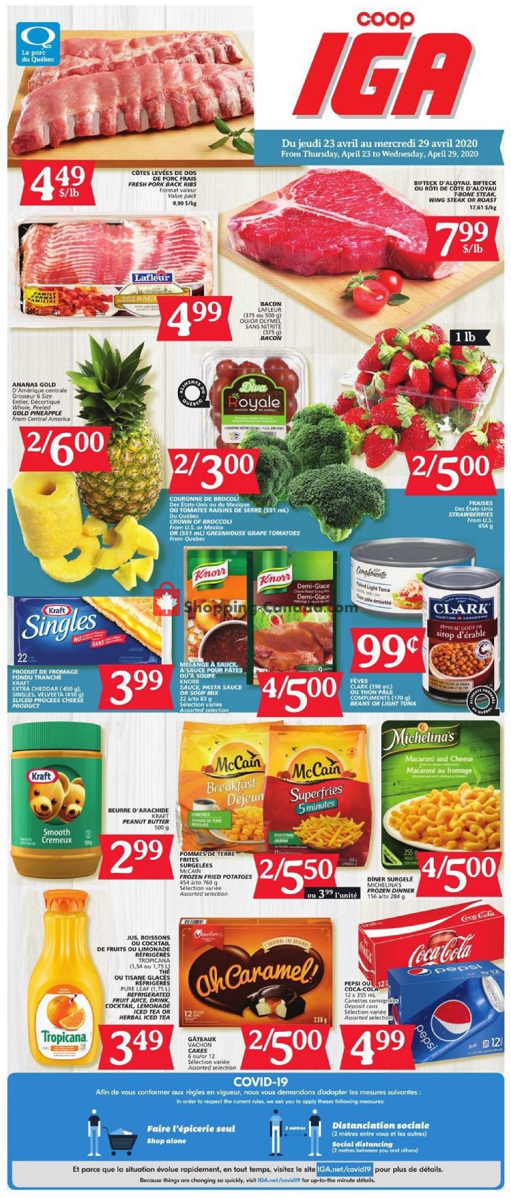 IGA Extra flyer from Thursday April 23, 2020 to Wednesday April 29, 2020 - page 1