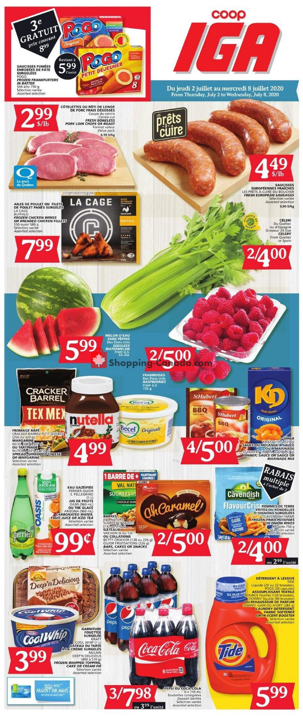 IGA Extra flyer from Thursday July 2, 2020 to Wednesday July 8, 2020 - page 1