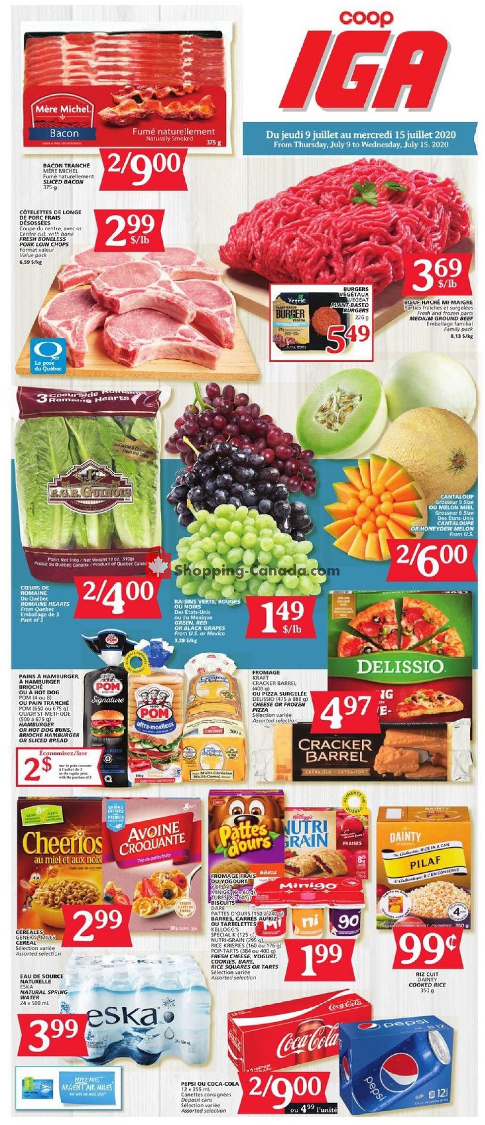 IGA Extra flyer from Thursday July 9, 2020 to Wednesday July 15, 2020 - page 1