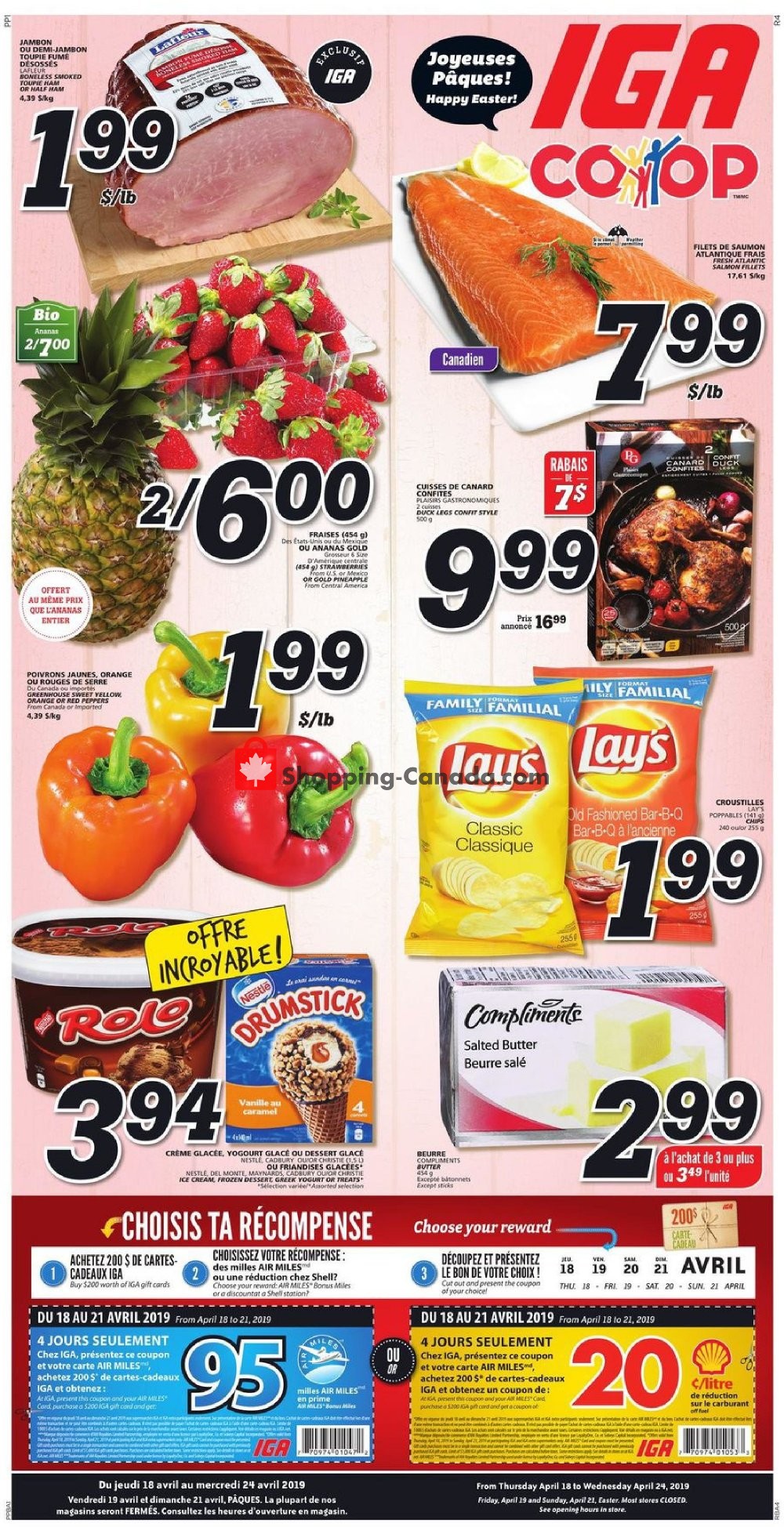 IGA Extra flyer from Thursday April 18, 2019 to Wednesday April 24, 2019 - page 1