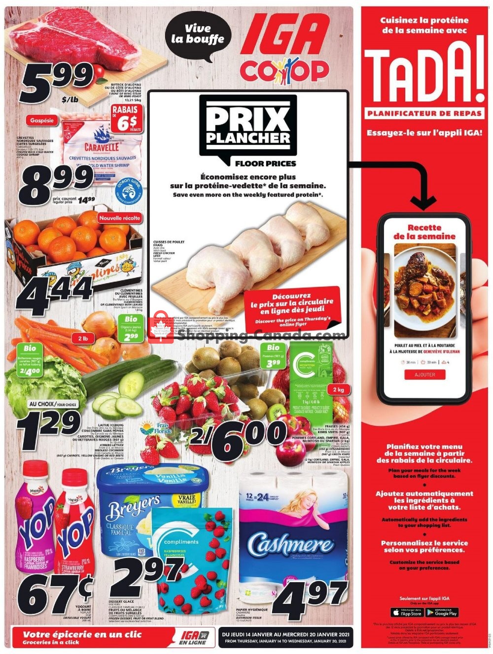 IGA Extra flyer from Thursday January 14, 2021 to Wednesday January 20, 2021 - page 1
