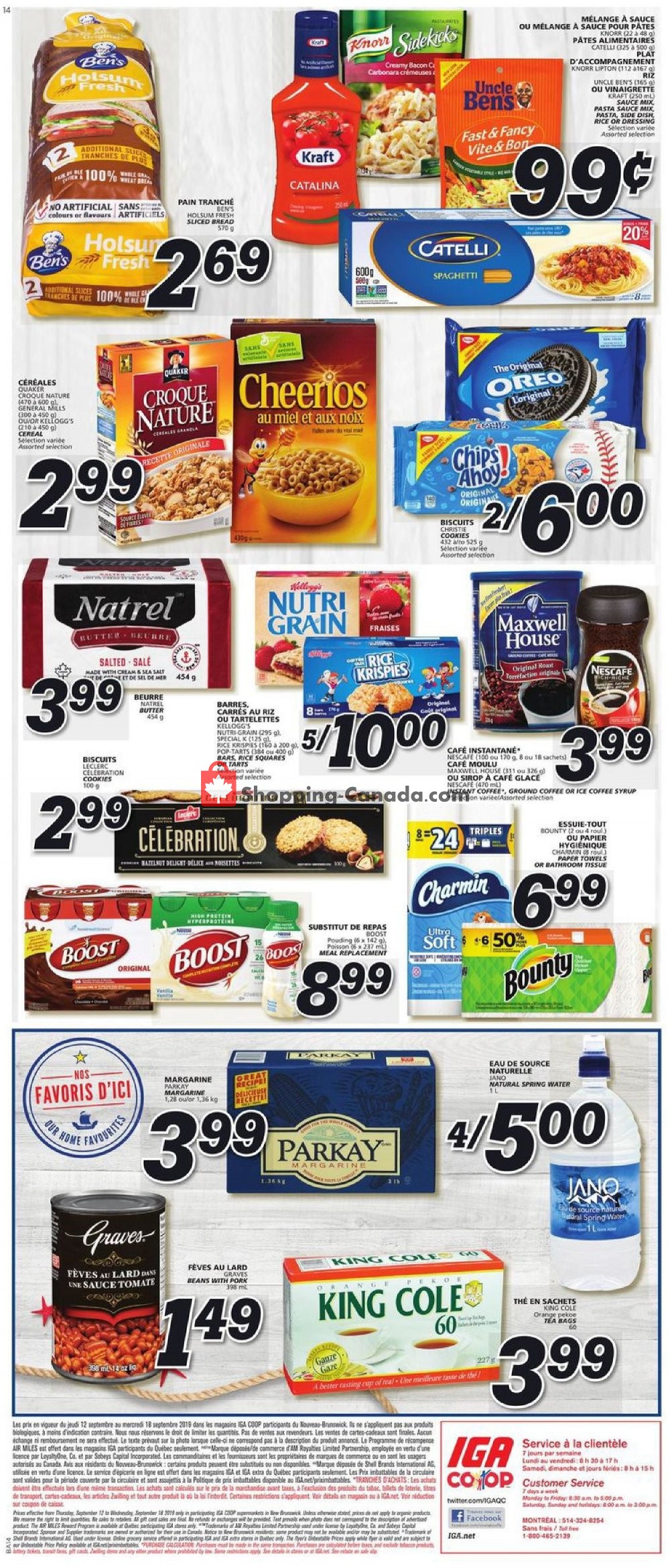 IGA Extra flyer from Thursday September 12, 2019 to Wednesday September 18, 2019 - page 14