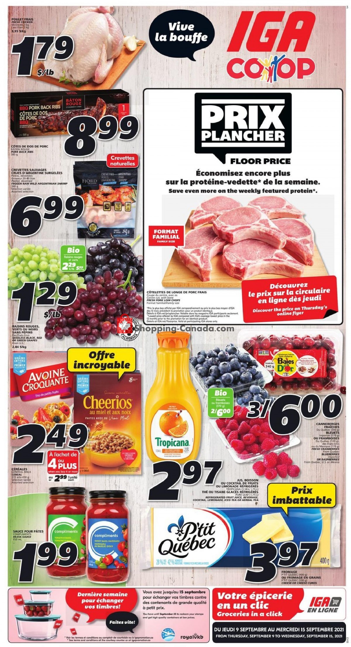 IGA Extra flyer from Thursday September 9, 2021 to Wednesday September 15, 2021 - page 1