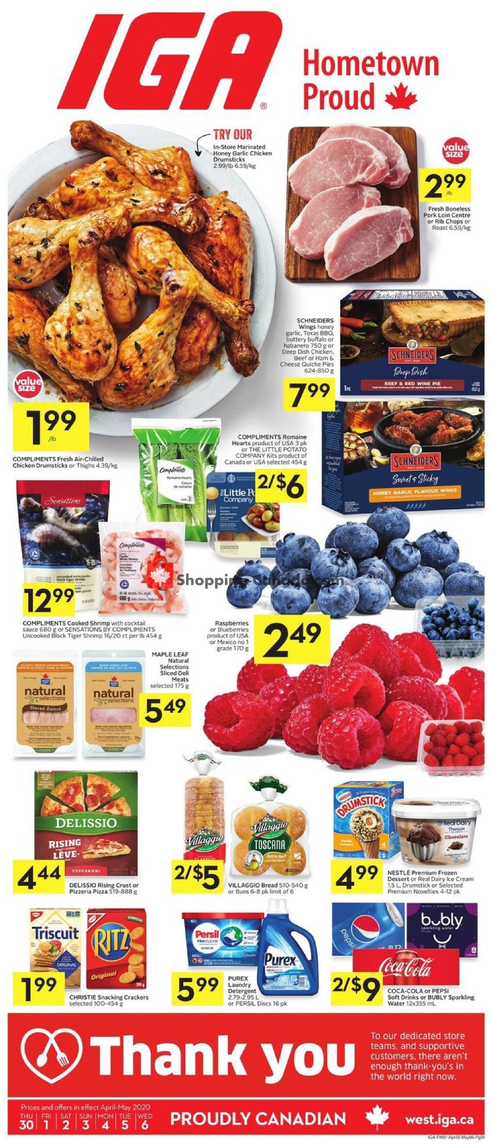 IGA Extra flyer from Thursday April 30, 2020 to Wednesday May 6, 2020 - page 1
