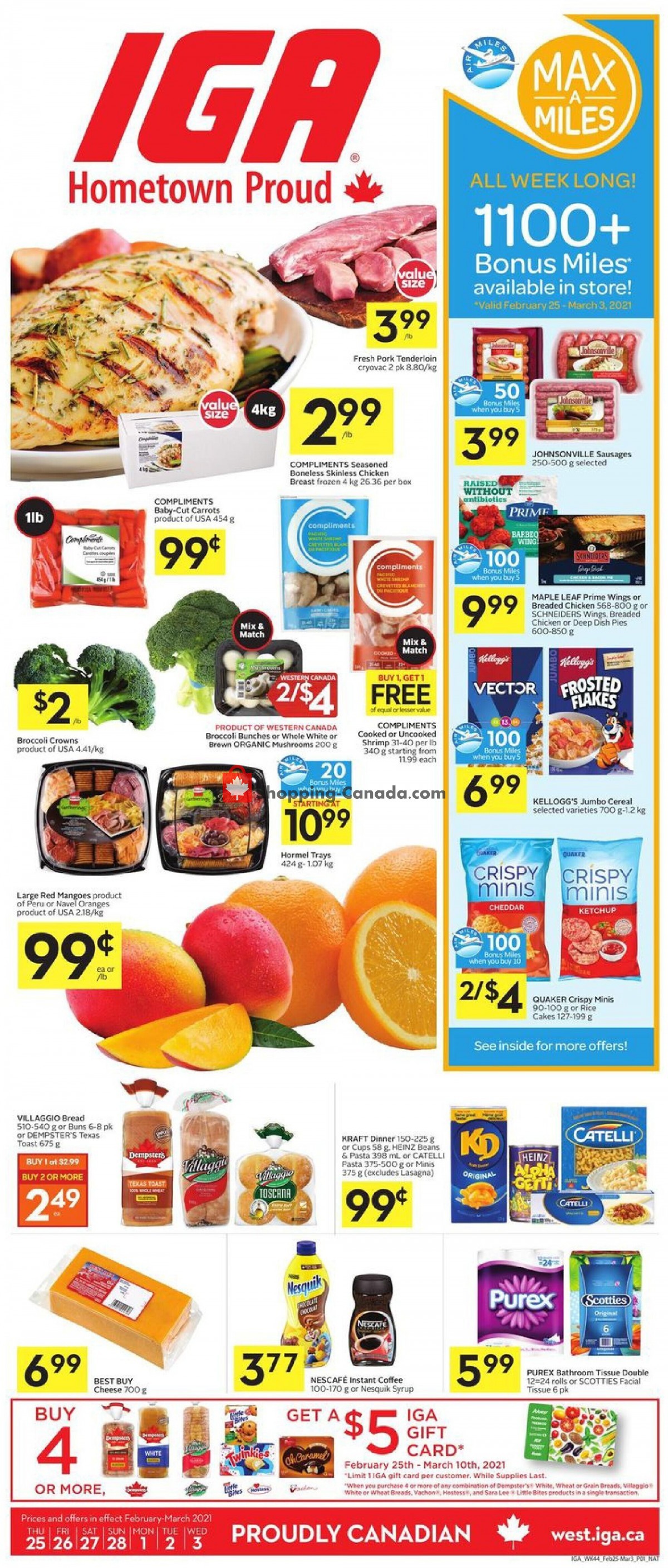 IGA Extra flyer from Thursday February 25, 2021 to Wednesday March 3, 2021 - page 1