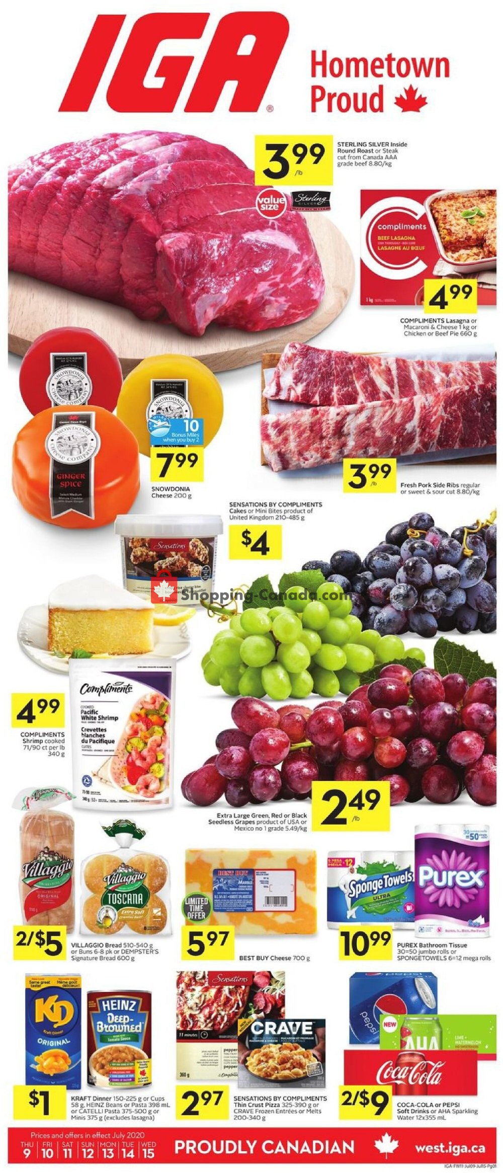 IGA Extra flyer from Thursday July 9, 2020 to Wednesday July 15, 2020 - page 1