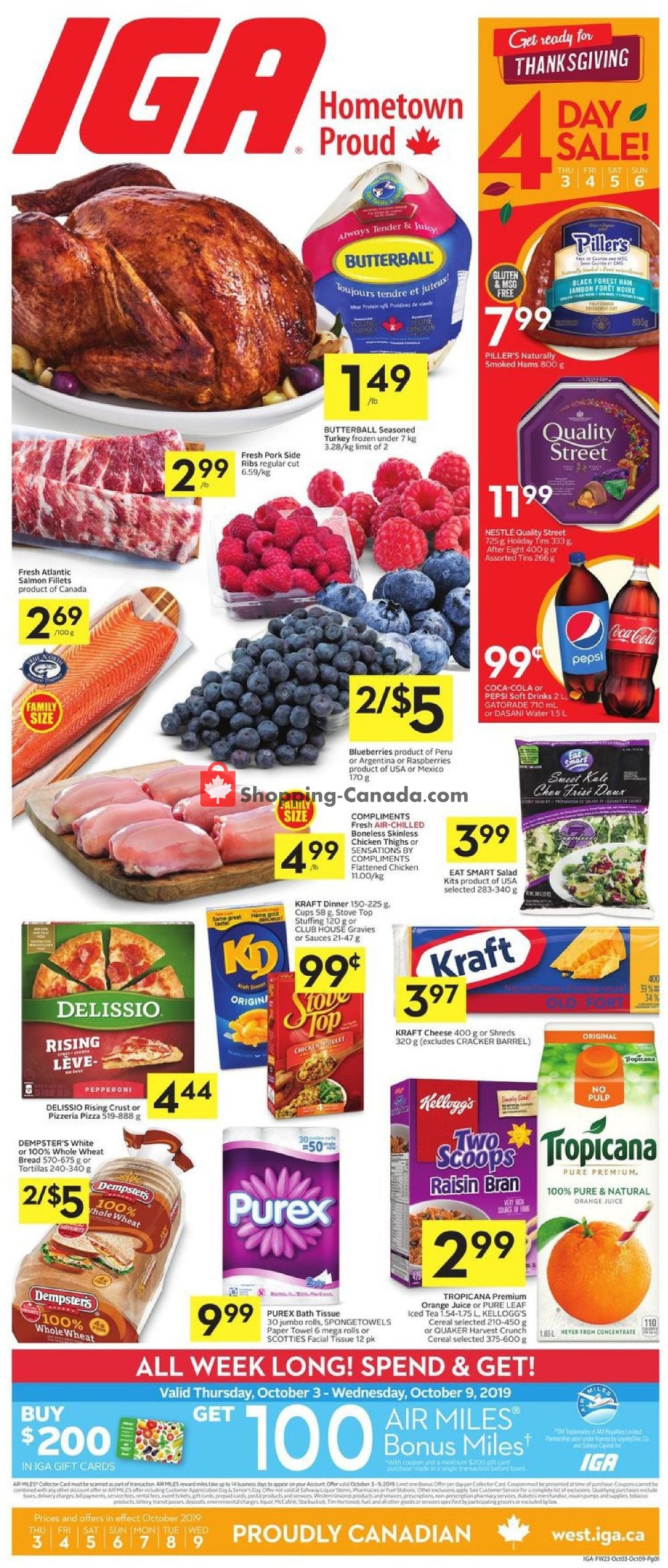 IGA Extra flyer from Thursday October 3, 2019 to Wednesday October 9, 2019 - page 1