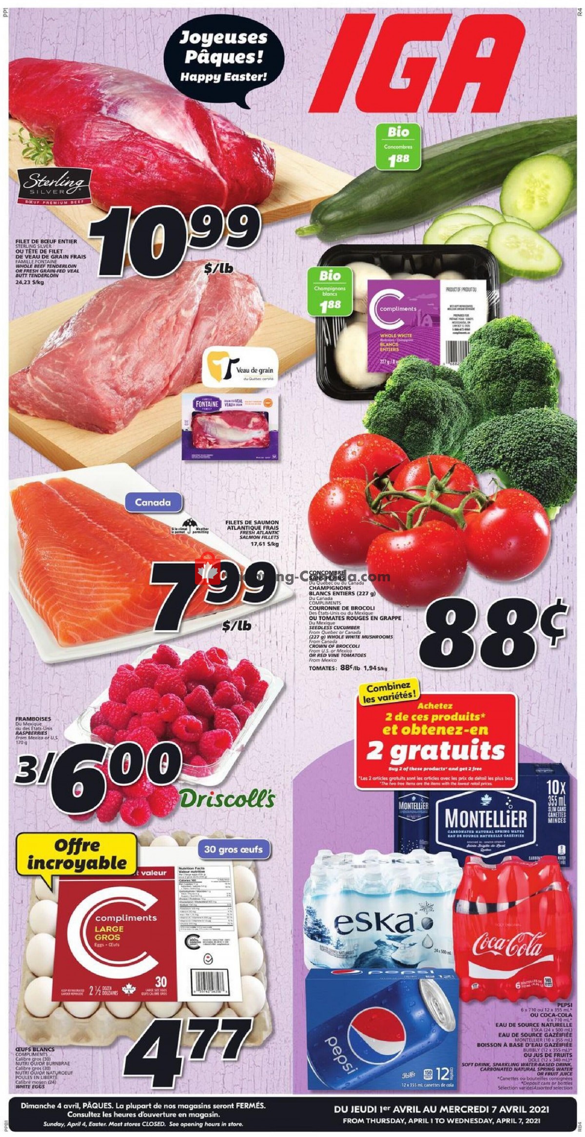 IGA Extra flyer from Thursday April 1, 2021 to Wednesday April 7, 2021 - page 1