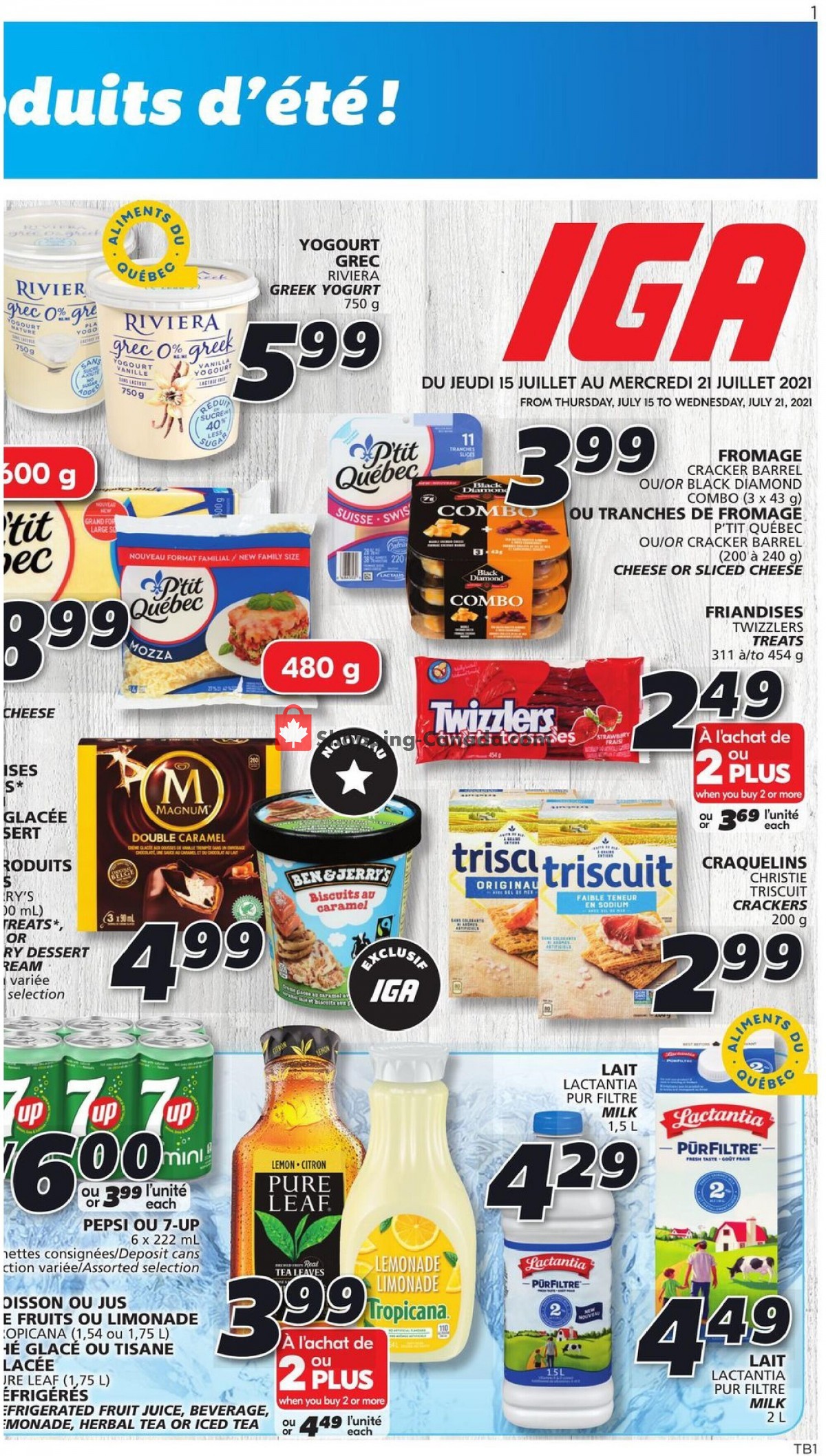 IGA Extra flyer from Thursday July 15, 2021 to Wednesday July 21, 2021 - page 23