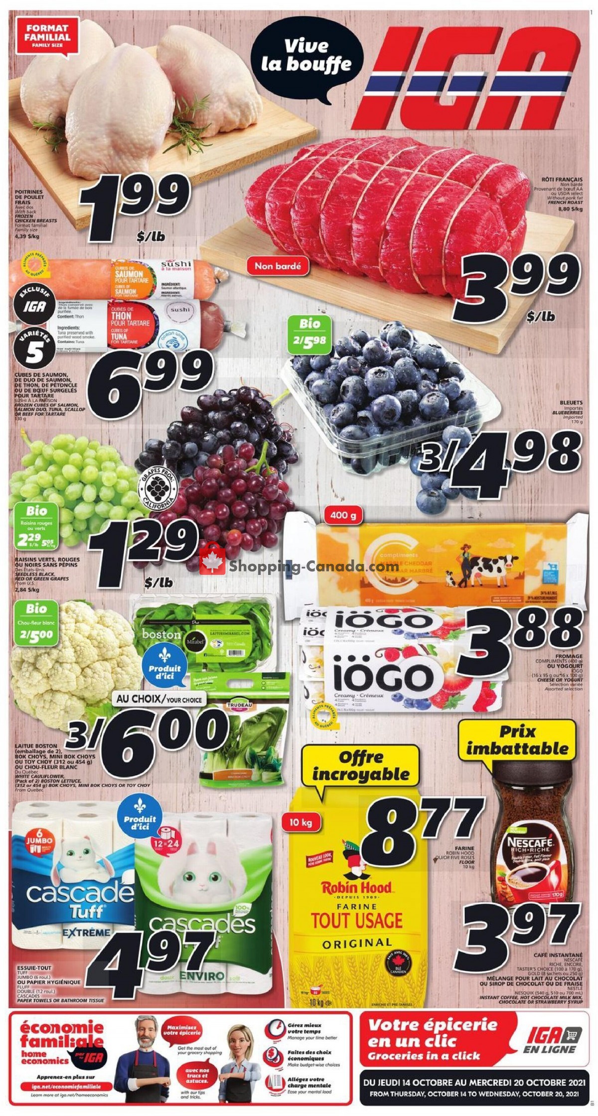 IGA Extra flyer from Thursday October 14, 2021 to Wednesday October 20, 2021 - page 1