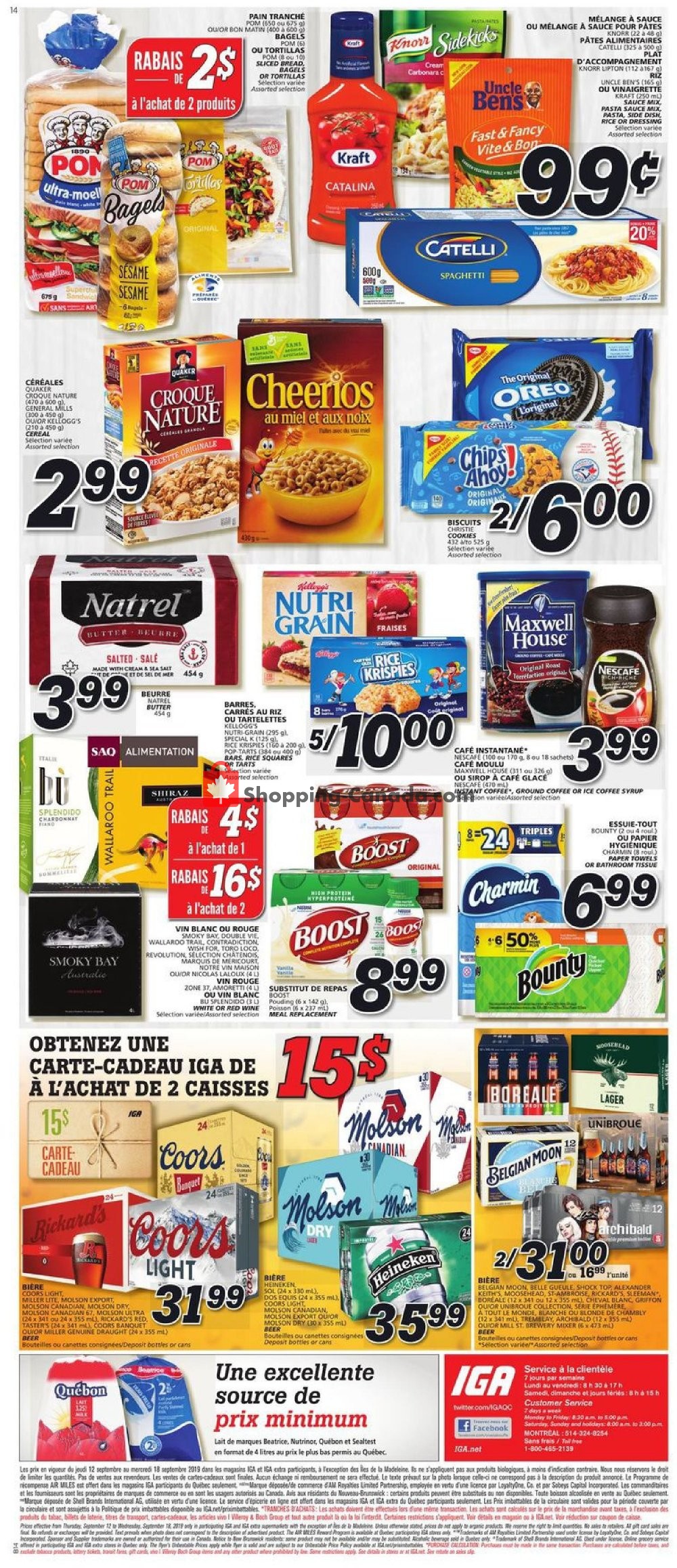 IGA Extra flyer from Thursday September 12, 2019 to Wednesday September 18, 2019 - page 14