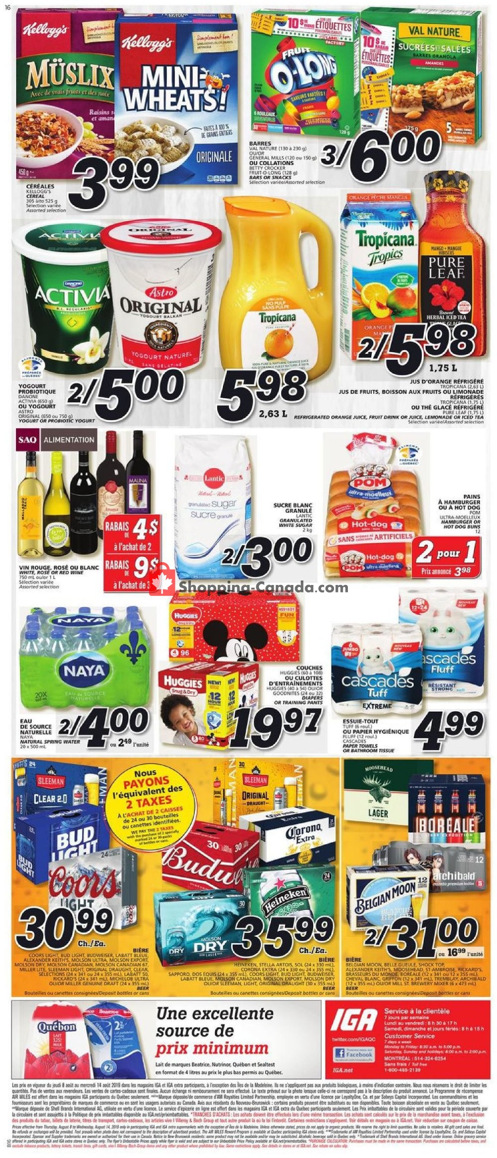 IGA Extra flyer from Thursday August 8, 2019 to Wednesday August 14, 2019 - page 16