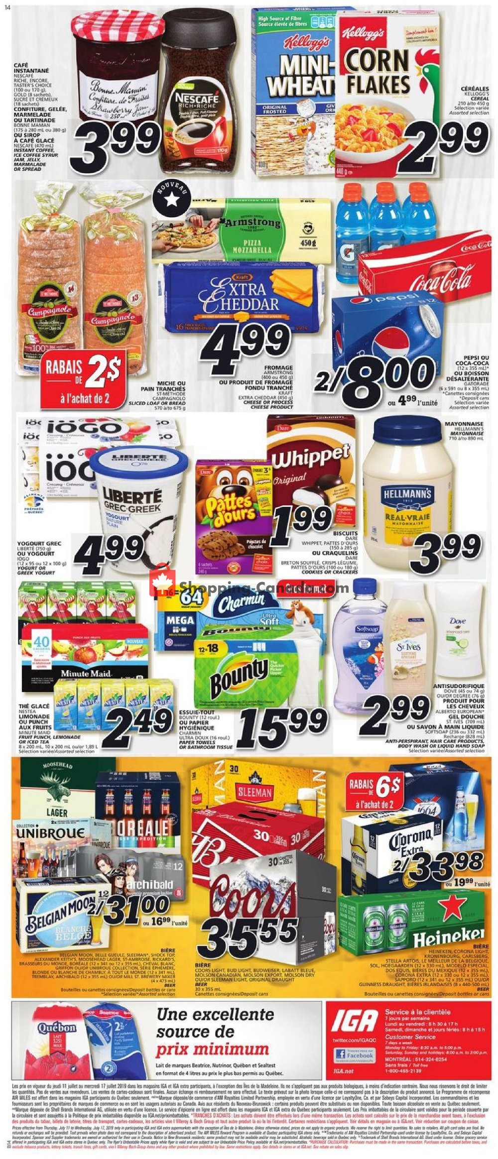 IGA Extra flyer from Thursday July 11, 2019 to Wednesday July 17, 2019 - page 14