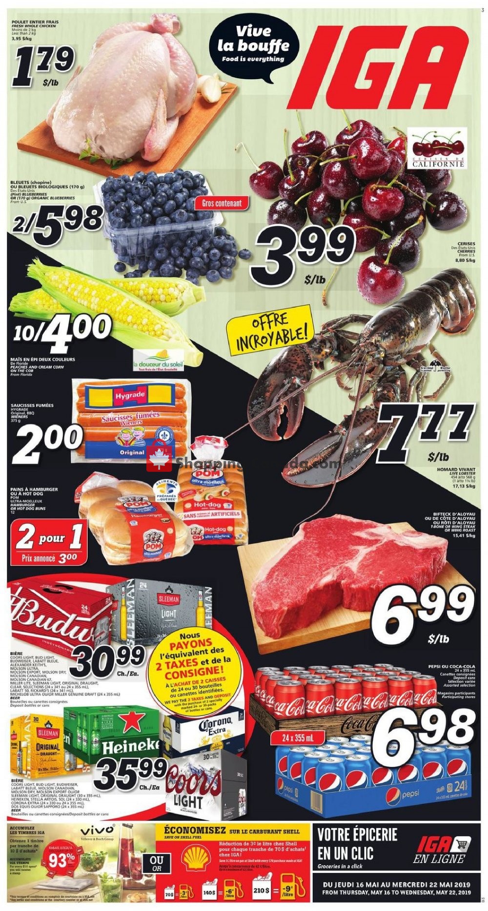IGA Extra flyer from Thursday May 16, 2019 to Wednesday May 22, 2019 - page 1