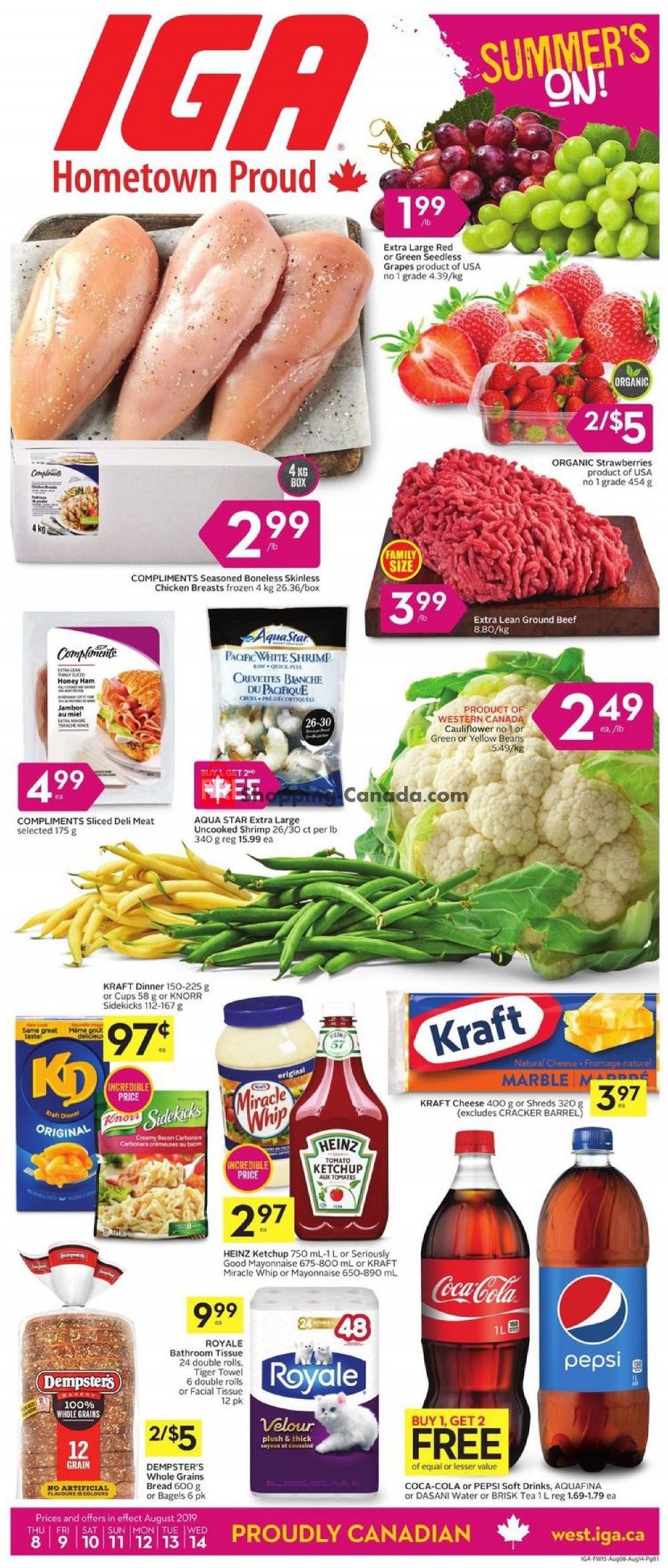 IGA Extra flyer from Thursday August 8, 2019 to Wednesday August 14, 2019 - page 1