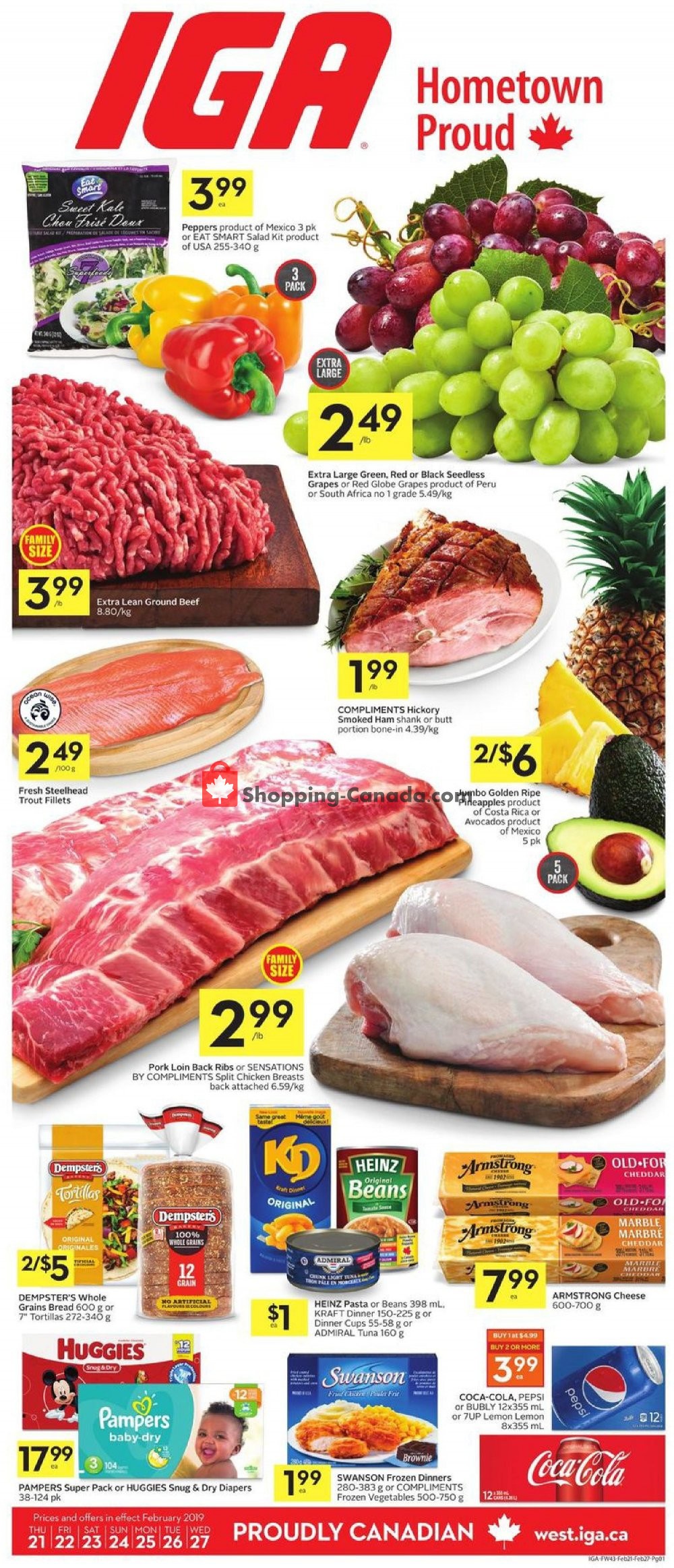 IGA Extra flyer from Thursday February 21, 2019 to Wednesday February 27, 2019 - page 1