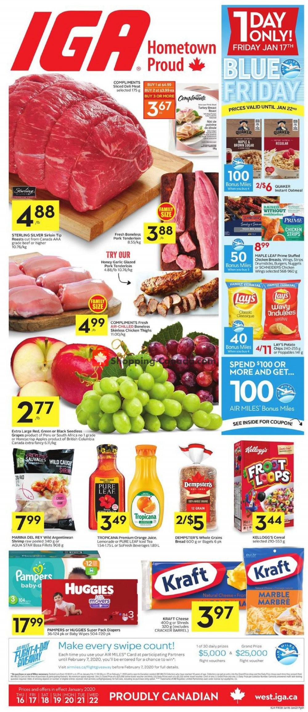 IGA Extra flyer from Thursday January 16, 2020 to Wednesday January 22, 2020 - page 1