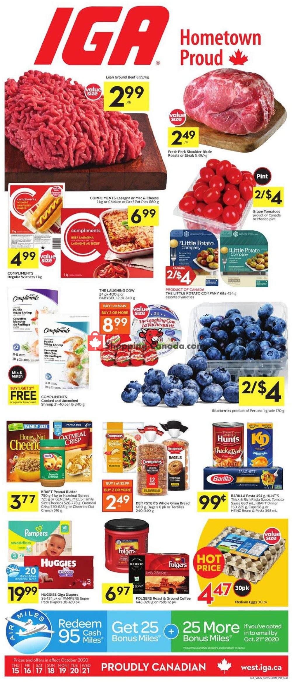 IGA Extra flyer from Thursday October 15, 2020 to Wednesday October 21, 2020 - page 1