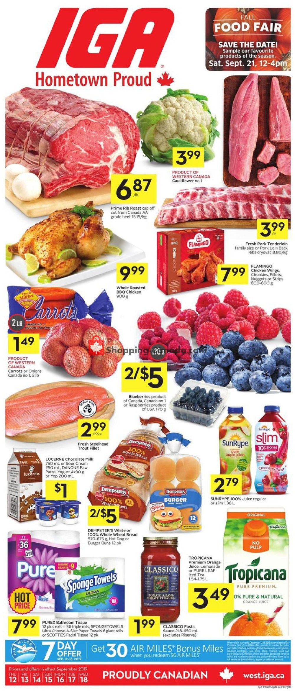 IGA Extra flyer from Thursday September 12, 2019 to Wednesday September 18, 2019 - page 1