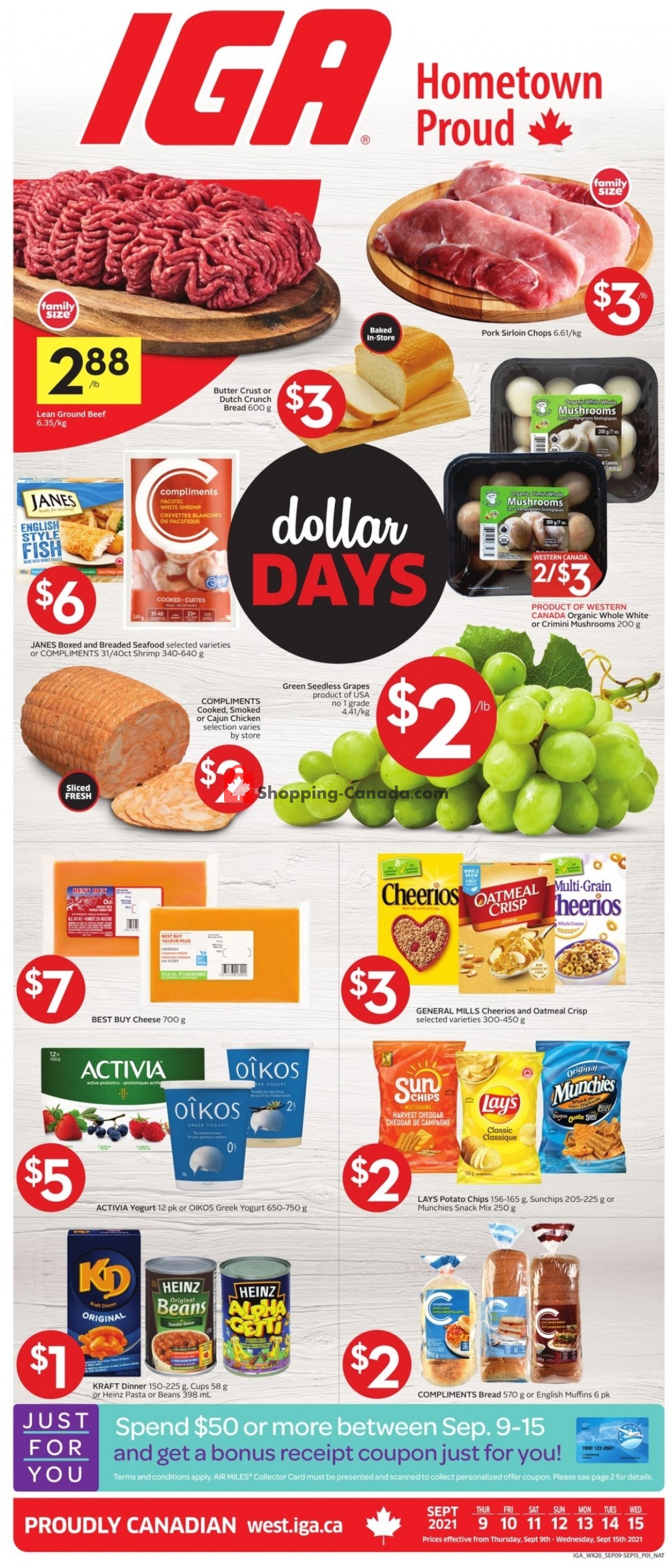 IGA Extra flyer from Thursday September 9, 2021 to Wednesday September 15, 2021 - page 1