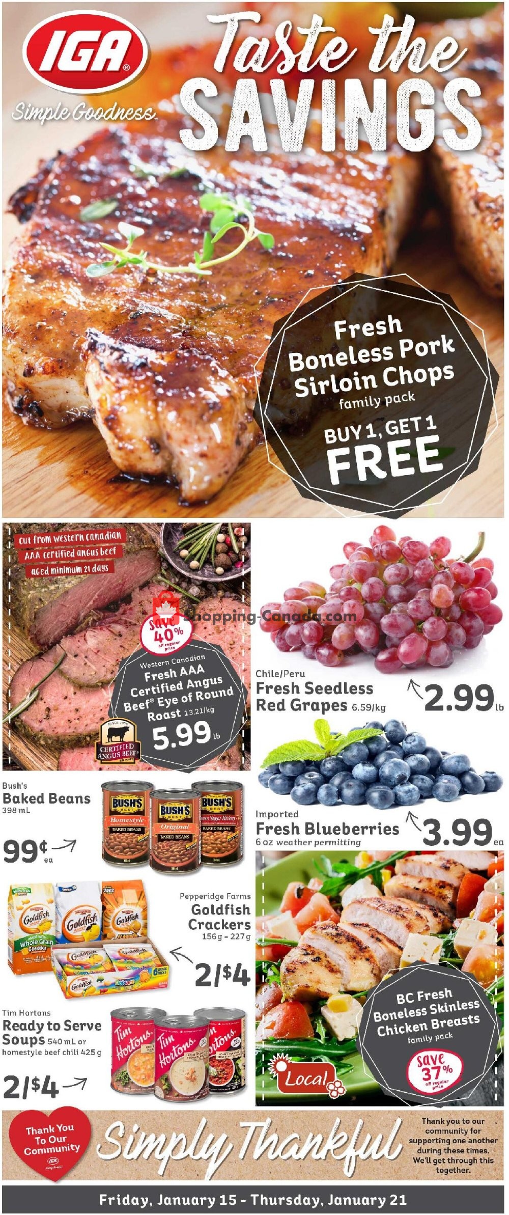 IGA Extra flyer from Friday January 15, 2021 to Thursday January 21, 2021 - page 1
