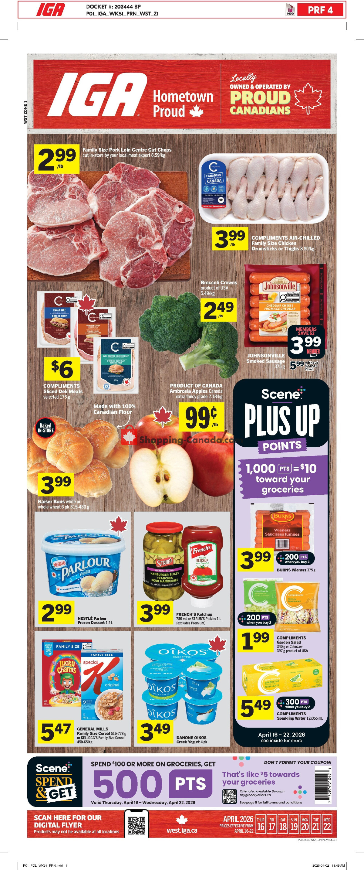 IGA Extra flyer from Thursday April 16, 2026 to Wednesday April 22, 2026 - page 1