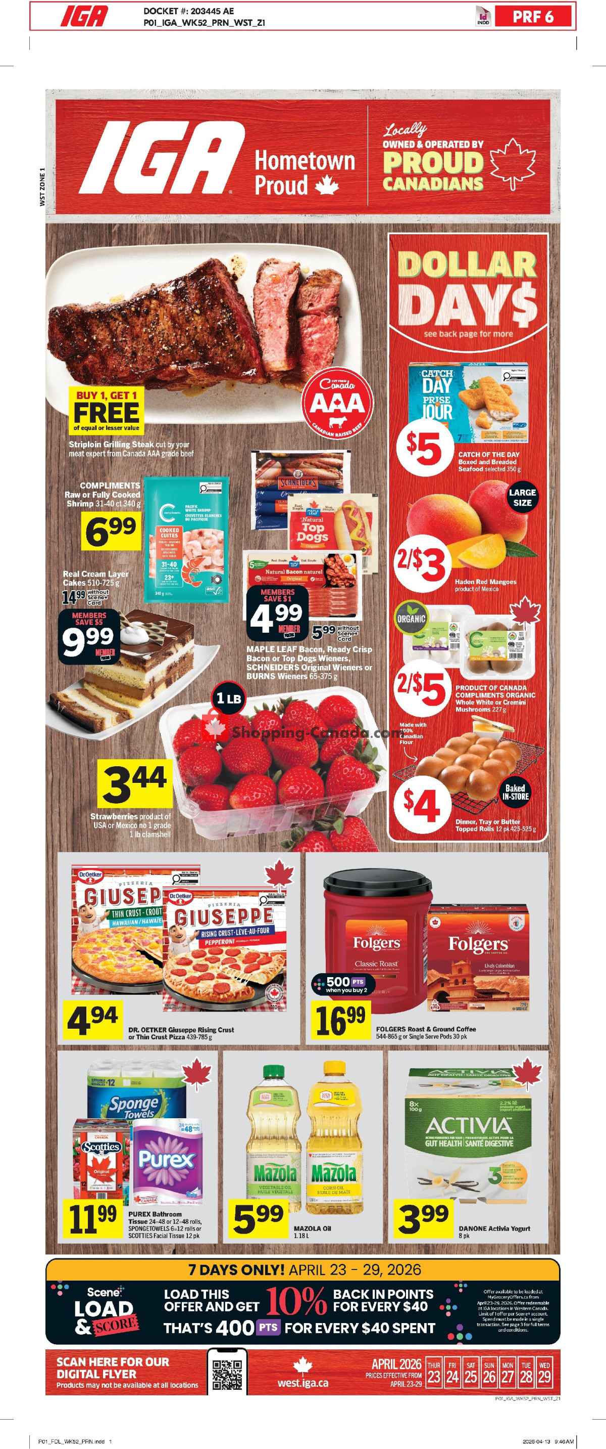 IGA Extra flyer from Thursday April 23, 2026 to Wednesday April 29, 2026 - page 1
