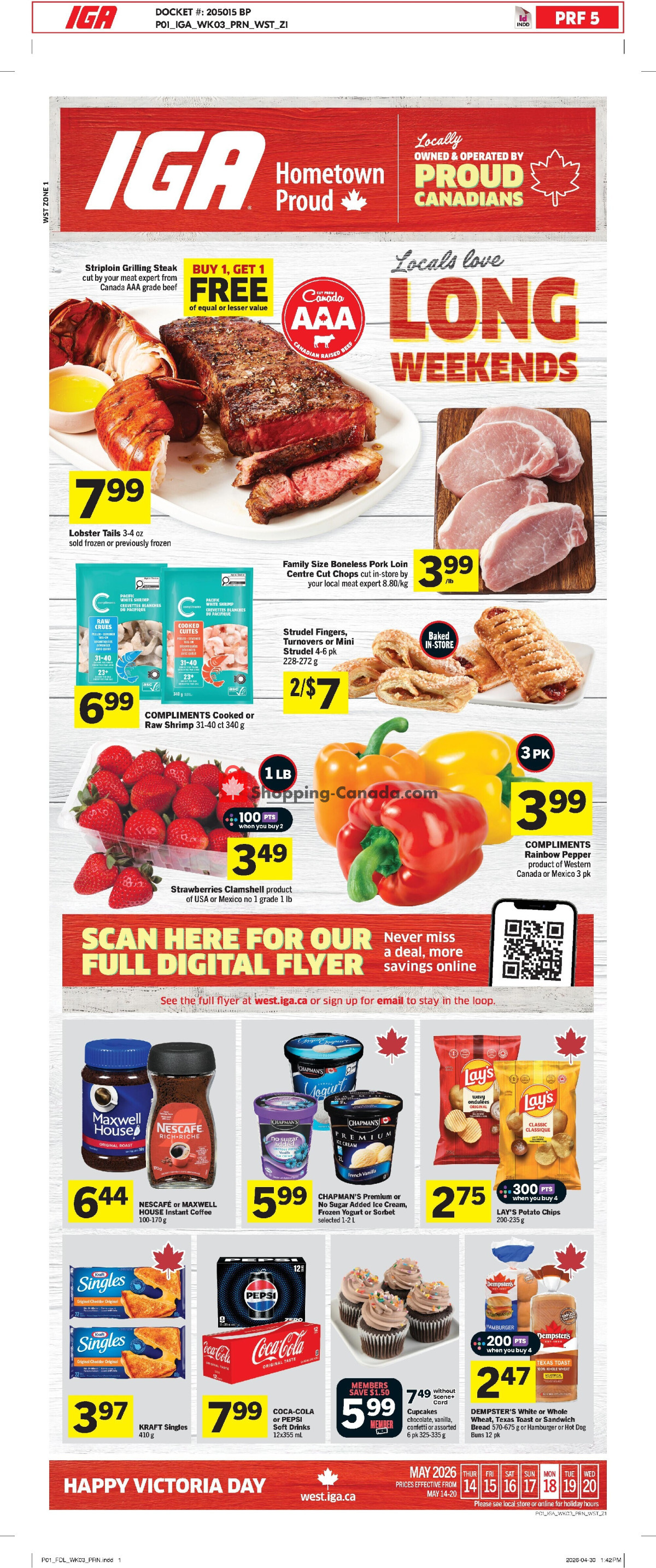 IGA Extra flyer from Thursday May 14, 2026 to Wednesday May 20, 2026 - page 1
