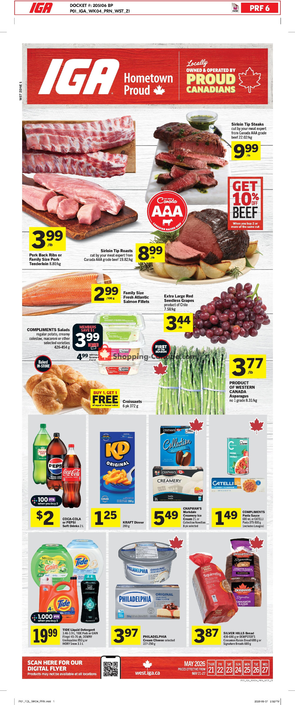 IGA Extra flyer from Thursday May 21, 2026 to Wednesday May 27, 2026 - page 1