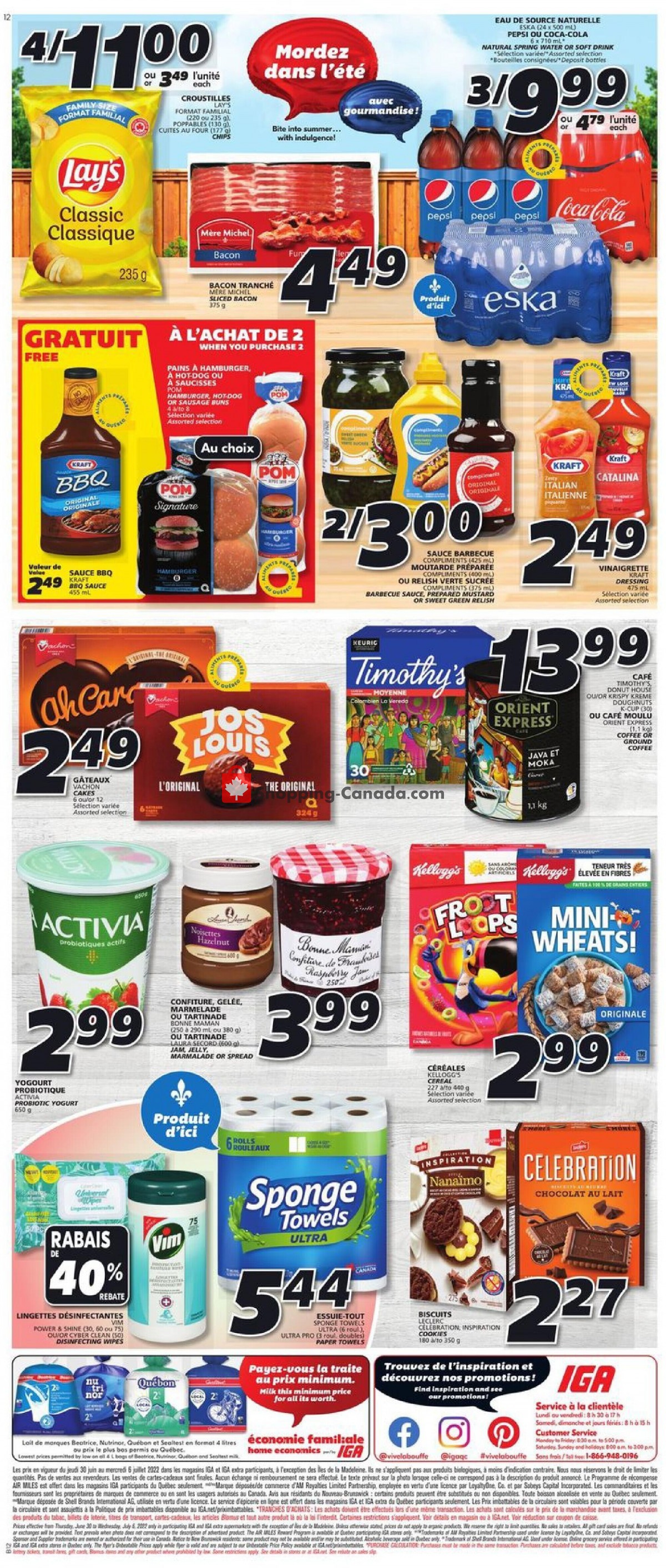 IGA Extra flyer from Thursday June 30, 2022 to Wednesday July 6, 2022 - page 4