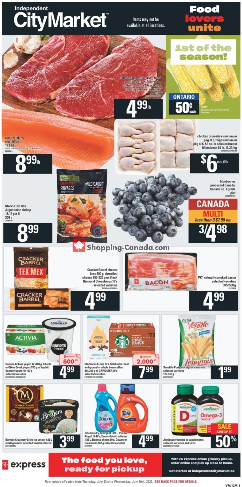 Independent City Market flyer from Thursday July 23, 2020 to Wednesday July 29, 2020 - page 1