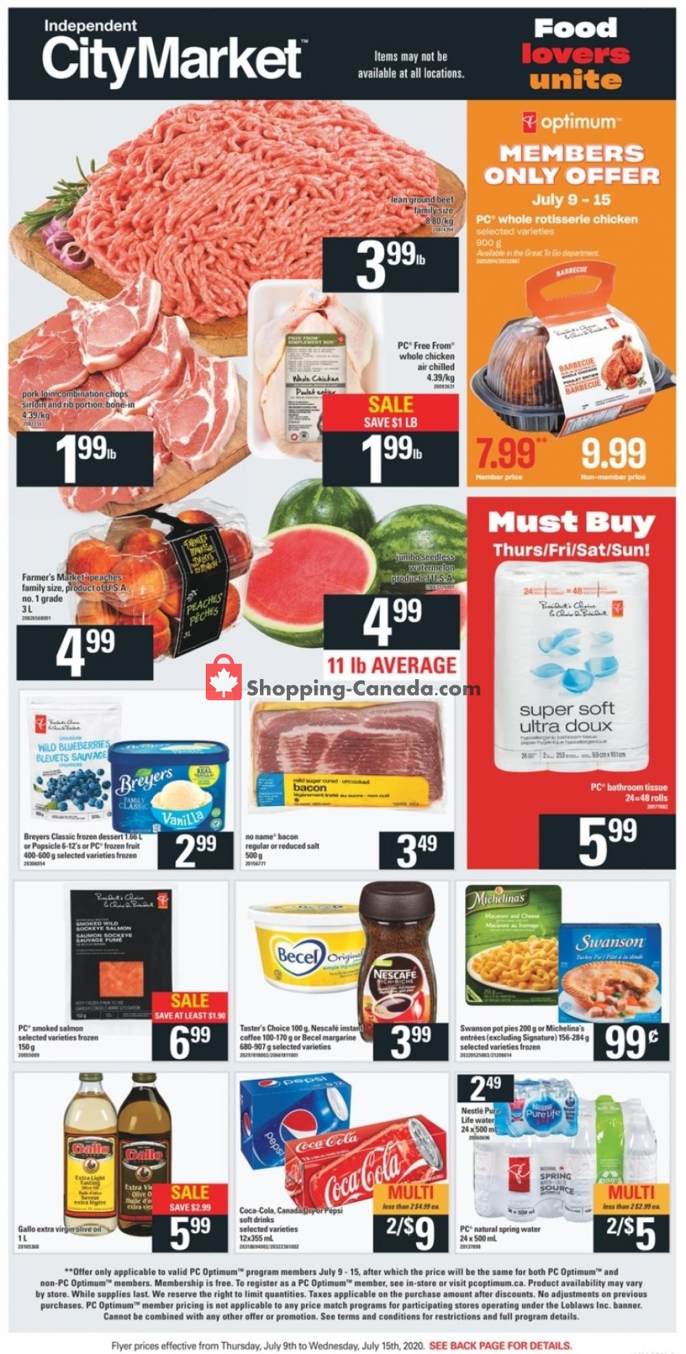Independent City Market flyer from Thursday July 9, 2020 to Wednesday July 15, 2020 - page 1