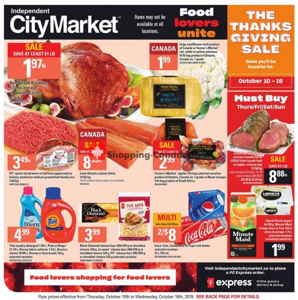 Independent City Market flyer from Thursday October 10, 2019 to Wednesday October 16, 2019 - page 1