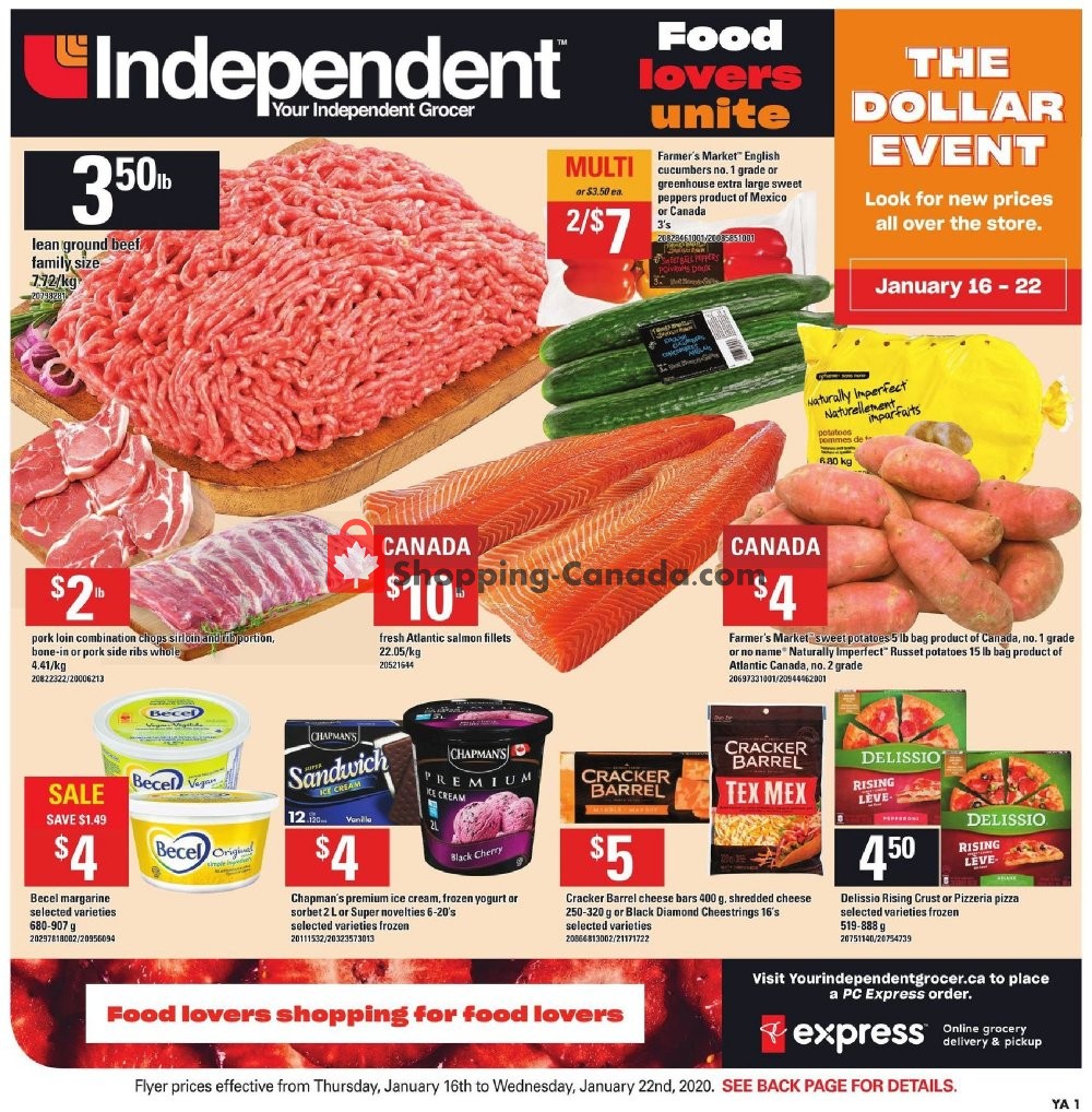 Your Independent Grocer flyer from Thursday January 16, 2020 to Wednesday January 22, 2020 - page 1