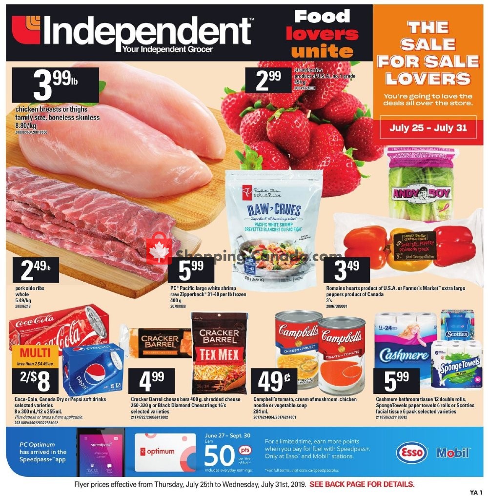 Your Independent Grocer flyer from Thursday July 25, 2019 to Wednesday July 31, 2019 - page 1