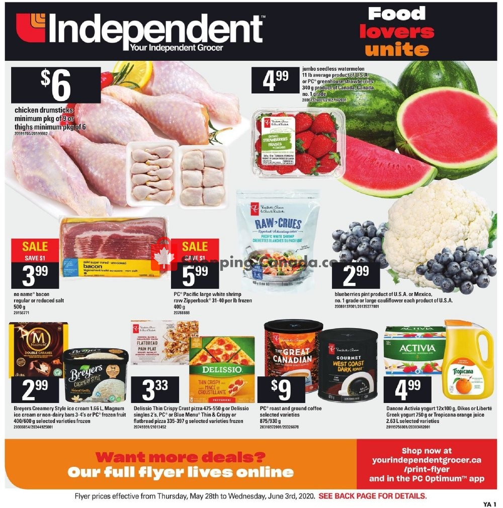 Your Independent Grocer flyer from Thursday May 28, 2020 to Wednesday June 3, 2020 - page 1