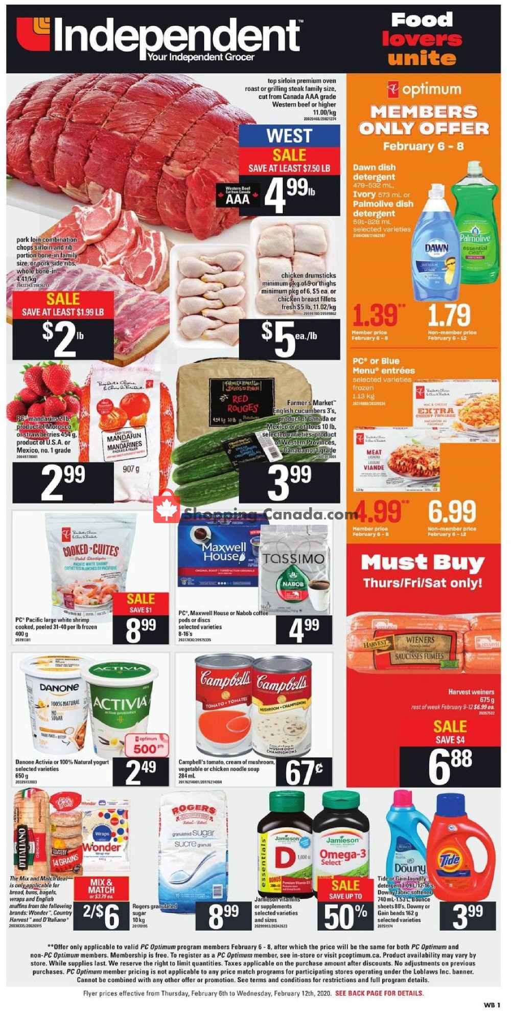 Your Independent Grocer flyer from Thursday February 6, 2020 to Wednesday February 12, 2020 - page 1