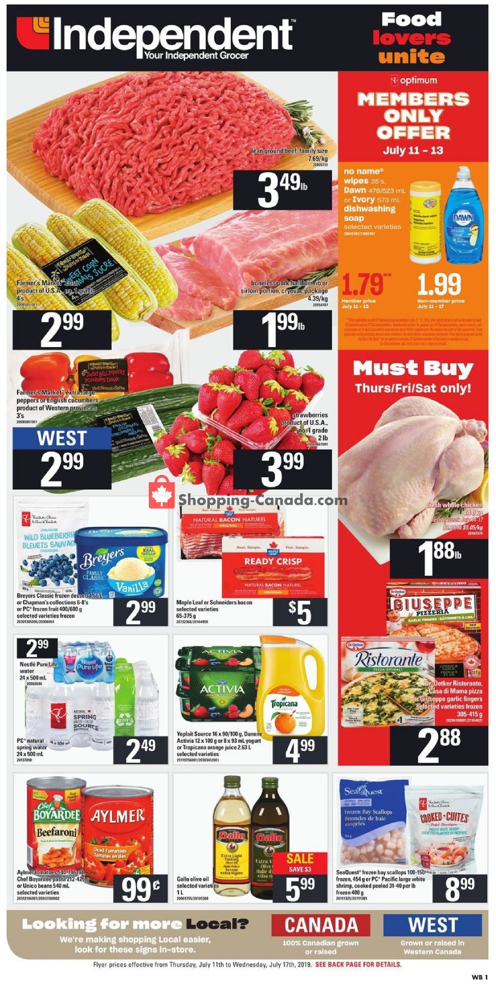 Your Independent Grocer flyer from Thursday July 11, 2019 to Wednesday July 17, 2019 - page 1